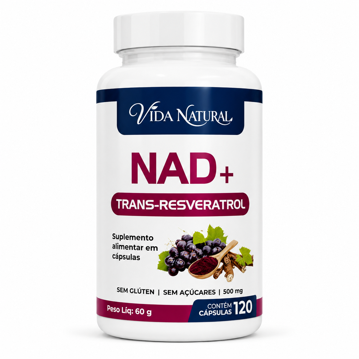NAD + Trans-Resveratrol – 120 cápsulas
